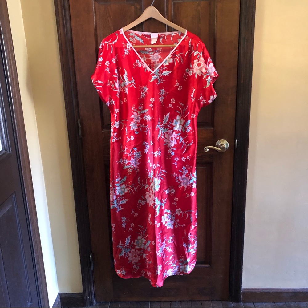 Cruz Red Floral Print Nightgown or Lounge Wear